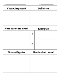 Marzanos 6 Steps Vocabulary Chart