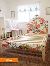 Before After Simple Ikea Wooden Bed Frame Gets A Luxe Upholstered Look Mobilya Yenileme Ev Icin Yatak Basligi