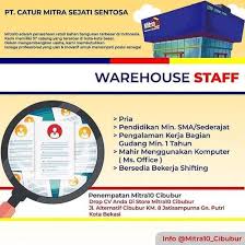Kerja sama/iklan premium loker wa : Lowongan Staf Gudang Cibubur Atmago