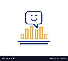 smile chart line icon positive feedback rating vector image on vectorstock