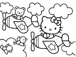 Search images from huge database containing over 620,000 coloring pages. Hello Kitty On The Plane Coloring Pages Hello Kitty Coloring Kitty Coloring Kids Printable Coloring Pages