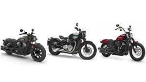 The character illustrations include harley quinn, the joker, and batman. Harley Indian Or Triumph Which Bobber Is Best