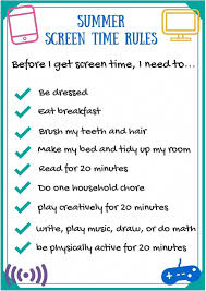 Today is the first day of summer vacation. Today Is Officially Our First Day Of Summer Vacation So I Had To Roll Out The Screen Time Rules Screen Time Rules Rules For Kids Screen Time Rules Printable