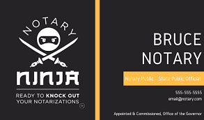 Looking for notary business cards. Notary Ninja Business Cards The Dotted Line Shop