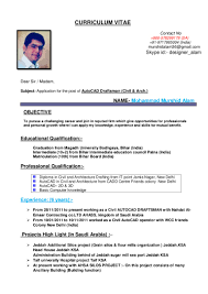 cv for autocad draftsman ( civil & arch.)