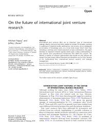 Pdf On The Future Of International Joint Venture Research