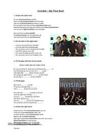 Song Invisible Big Time Rush Big Time Rush Rush Lyrics Rush Songs