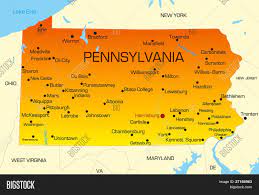 Mapa De Pensilvania Usa Vector Y Foto Mapa De Color Del (Prueba Gratis) | Bigstock
