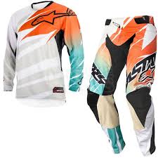 2014 Alpinestars Techstar Kit Combo White Orange Marine Atv Riding Gear Alpinestars Motocross Gear