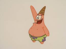 But he has some pretty wasome shorts! Patrick Original Cone On Head Spongebob Animation Cel