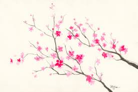 Another Cherry Blossom Ink Drawing 20x30cm Cherry Blossom Painting Cherry Blossom Drawing Tree Drawing