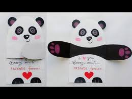 Ready to make it? cards are designed to be created in fifteen minutes or less, with limited supplies. Friendship Card Cute Panda Card For Friends Friendship Card Making For Kids Special Card For Fr Card Making For Kids Panda Card Diy Birthday Card For Boyfriend