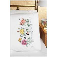 Where can i find free cross stitch patterns? Janlynn Stamped Cross Stitch Pillowcase Pair 20x30 Rose Garden 5419536 Hsn