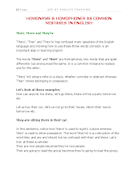 Pdf Homonyms And Homophones As Common Mistakes In English Usage Wale Oni Academia Edu