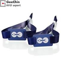Disposable Smart Wearable Fabric Bracelet Woven PVC Cards NFC Wristband