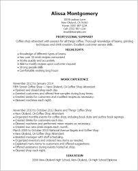 Coffee Shop Aide Cv February 2021