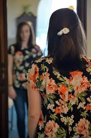 Watching the wife next door (4.61) wife teases neighbor. Woman Wearing Black And Multicolored Blouse And Blue Denim Jeans Facing Mirror Inside White Concrete Room Photo Free Woman Image On Unsplash
