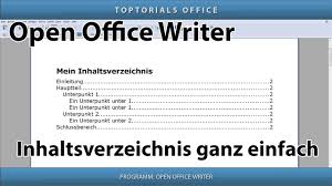 Suche eine inhaltsverzeichnis vorlage zum ausdrucken. Inhaltsverzeichnis Erstellen Ganz Einfach Open Office Writer Toptorials