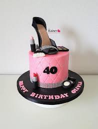 This cake was made for my mums cousins daughters 40th birthday.we've all been invited to the party and she didn't want presents so i thought i would make her a little cake.inspired by one i saw on flickr by helen brinksman. Make Up Und High Heel Torte Rubino Sweet Artisanry Art Facebook