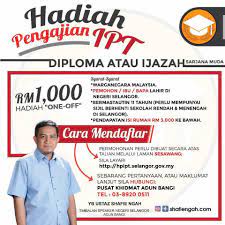 Anak selangor yang bakal memasuki institusi pengajian tinggi (ipt) boleh membuat permohonan di hpipt.selangor.gov.my bagi mendapatkan manfaat hadiah pengajia. Ibangi My Bandar Baru Bangi Online Community Hadiah Pengajian Ipt Selangor Rm 1000 Buat Anak Selangor Yang Melanjutkan Pelajaran Ke Peringkat Diploma Atau Ijazah Sarjana Muda Anda Diberi Manfaat Oleh Kerajaan