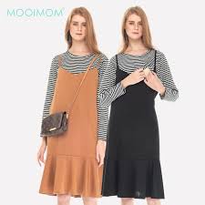 Saat masa kehamilan, tentunya terdapat banyak perubahan fisik, seperti perut, pinggang, dan payudara yang membesar. Mooimom Two Piece Stripe Ruffle Maternity Nursing Dress Baju Hamil Menyusui Dress Hamil Menyusui Terbaik Murah
