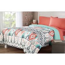Black And White Bed In A Bag Walmart Mainstays Microfiber Bedding Comforter Walmart Com Bed Comforters Dorm Bedding Sets Bedroom Comforter Sets