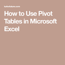 How To Use Pivot Tables In Microsoft Excel Pivot Table Microsoft Excel Excel