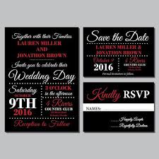 Red And Black Wedding Invitations Printable Wedding Invitation Suite Formal Black Wedding Invitations Wedding Party Invites Red Wedding Invitations