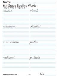 If you didn't accumulate spelling words before, grade 6 is an excellent point to kick off. Sixth Grade Worksheets Practice Math Grammar Spelling Writing