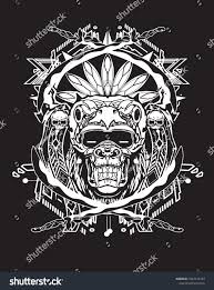 Black And White Robot Head Future Chief Gorilla Robot Black White With Sacred Geometry Black White White Stock Image Sacred Geometry
