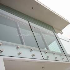 Sturdy safety handrail side floor mounted railing balustrade. China Modern Simple Design Balcony Glass Railing Panels With Stainless Steel Standoff Fixing China Balcony Glass Panels Balcony Railing Design Glass