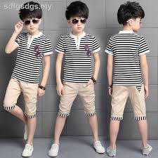 Boys Summer Suit 2020 New 7 Handsome Children S Wear 8 Middle School Fashion 10 Year Old 12 Two Piece Set Shopee Malaysia