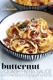 Butternut Squash Pasta Sauce With Prosciutto And Goat Cheese Recipe In 2020 Squash Pasta Pasta Sauce Butternut Squash Pasta