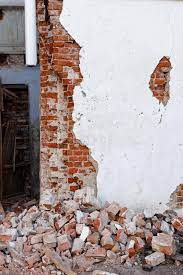 Destroyed Building With A Damaged Wall And A Pile Of Broken Building Building Art Wood Building