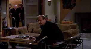 Replica of coffee table from frasier tv show on google search set design sitcom floor plans the fraiser i always loved this finding a house home 3d warehouse s apartment decor scene therapy here what. The Chair Frasier Replaces Martin S Chair With Is So Cheap And Uncomfortable Looking It Always Confuses Me Frasier