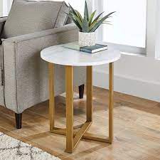 Better Homes Gardens Lana Modern Side Table With Faux Marble Top Ideal For Any Room Walmart Com Modern Side Table Marble Tables Design Living Room Table