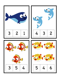 Fish Num Cards 1 4 Crafts And Worksheets For Preschool Toddler And Kindergarten In 2020 Preschool Printables Ocean Theme Preschool Preschool Worksheets