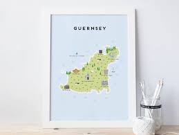 St Martins Guernsey Map Guernsey Map Illustrated Map Of Guernsey Print / Travel | Etsy Canada