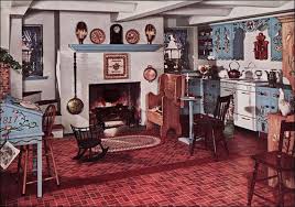 Folkloric Family Room With Hints Of Armstrong S Pennsylvania Dutch Locale In This Vintage Armstrong Flooring Ad Decoracion Retro Dibujo De Casa Retro
