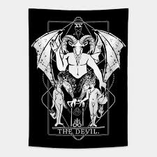 There can be a sense of hedonism, and a selfish desire for gratification with this card. The Devil Tarot Card Devil Tapestry Teepublic