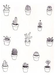 Black And White Cactus Wallpaper Pin By Broken Souls On Fundos Pro Celu Sketch Book Plant Doodle Cactus