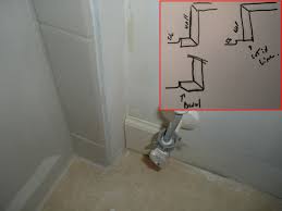 The wall behind my vanity is carrera marble herringbone. Wall Tile To Baseboard Transition Diy Home Improvement Forum