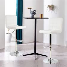These white kitchen chairs are trendy and can fit into every decoration style. Costway Set Of 2 Adjustable Bar Stools Pu Leather Swivel Kitchen Counter Pub Chair White Best Buy Canada