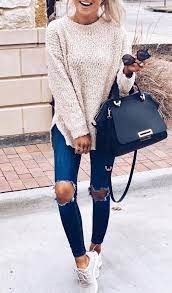 Casual Fall Style Sweater Jeans And Sneakers Casualstylefall Casual Fall Style Sweater Jeans And Sneake Fall Outfits Cute Fall Outfits Casual Fall Outfits