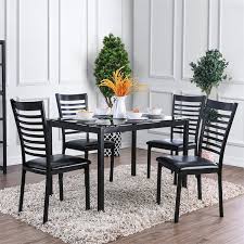 Table blaze dining table multi 63 table top with storage legs giove round extending dining table marquez extension dining table adna dining table victor dining table kandace dining. Furniture Of America Torrance 5 Piece Glass Top Dining Set In Black Walmart Com Walmart Com
