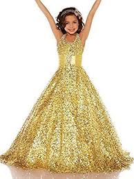Amazon Com Lisa Golds Sequins Pageant Dress Long Flower Girl Bridesmaid Dress Ls79 Clothing Glitz Pageant Dresses Girls Bridesmaid Dresses Gold Pageant Dress