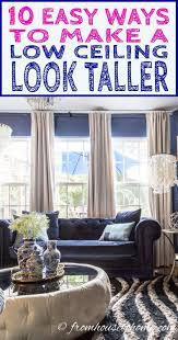 Low Ceilings 10 Easy Ways To Make A Low Ceiling Look Higher Low Ceiling Living Room Ceiling Floor To Ceiling Curtains