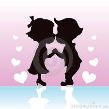 Heather And Andy Couple Silhouette Silhouette Stock Illustration