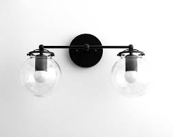 Black Vanity 1950 S Lighting Mid Century Lighting Etsy Black Bathroom Light Fixtures Black Light Fixture Mirror With Lights