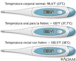 Temperatura este un parametru care caracterizează viteza cu care se mișcă atomii ce alcătuiesc o substanță. Temperatura Del Termometro Medlineplus Enciclopedia Medica Illustracion
